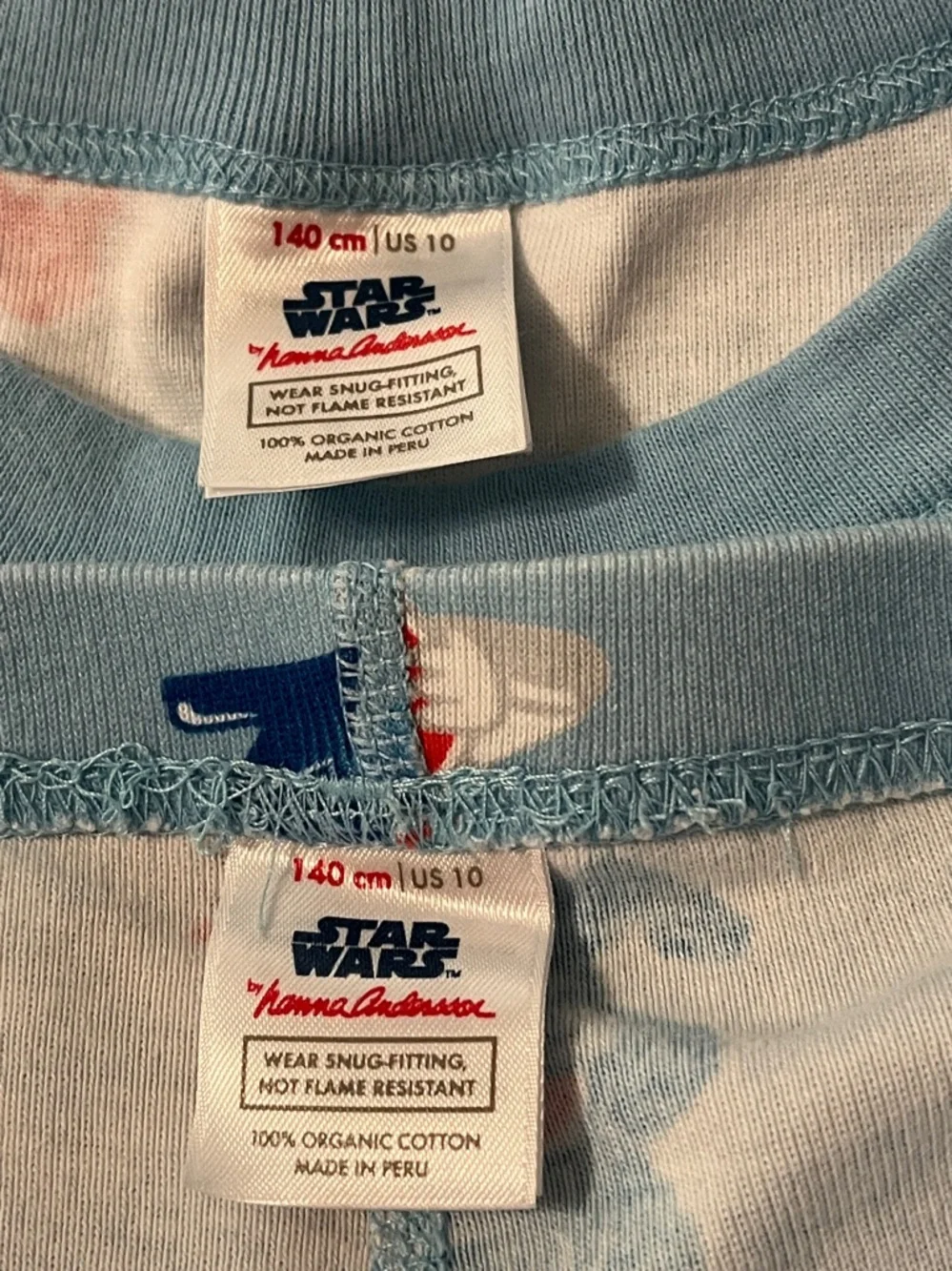 Hanna Andersson Star Wars Pajama Long John Set Blue Valentine's Size 10